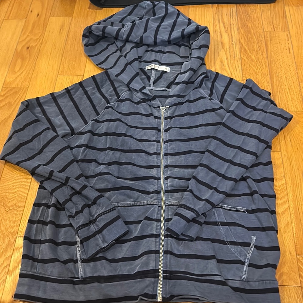 Blue and navy light weight zipper hoody